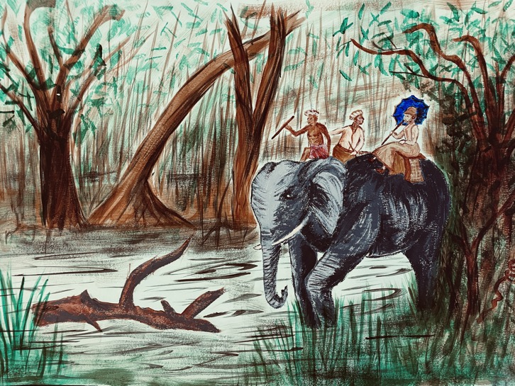 Isabella on elephant